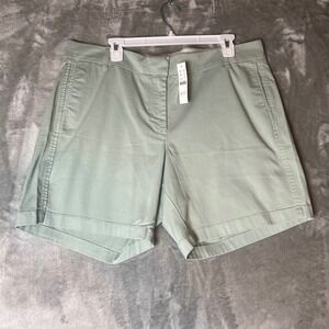 NWT J Crew Chino Shorts Women Size 16 Sage Green Flat Front Casual Everyday
